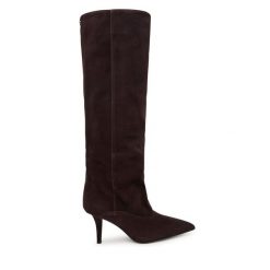 Kozaki Guess. Brązowe kozaki damskie Guess, bez obcasa, na szpilce, bez zapięcia. Za 1,059.00 zł.