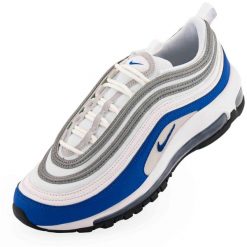 Nike Air Max 97 Damskie Białe/Niebieskie 38.5. Niebieskie obuwie sportowe damskie Nike, bez zapięcia, do biegania, nike air max. Za 543.99 zł.