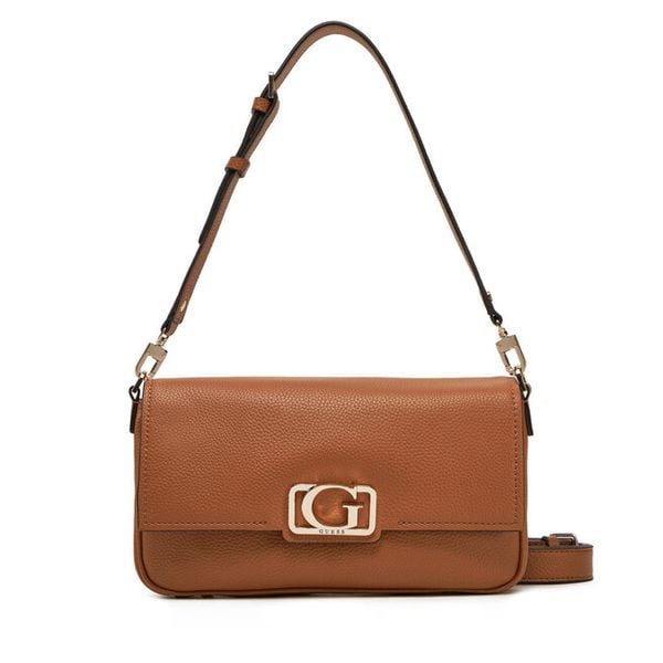 Torebka Guess. Brązowe listonoszki damskie Guess, z aplikacjami, bez dodatków. Za 279.99 zł.