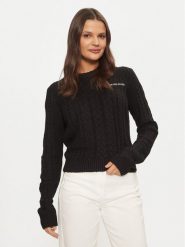 Guess Jeans Sweter W4BR13 Z3HN2 Czarny Regular Fit. Czarne swetry klasyczne damskie Guess Jeans, xs, z jeansu, bez kołnierzyka. Za 239.99 zł.