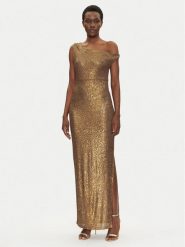 NORMA KAMALI Sukienka wieczorowa ST4243SQG69151 Złoty Slim Fit. Żółte sukienki damskie Norma Kamali, bez wzorów, z syntetyku, wizytowe, bez ramiączek. Za 969.99 zł.