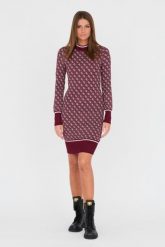 GUESS Bordowa sukienka. Czerwone sukienki damskie Guess, z aplikacjami, bez ramiączek. W wyprzedaży za 399.99 zł.