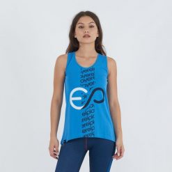 Top treningowy BUBLE z bawełny damski. Niebieskie obuwie sportowe damskie ELPLAYER, z bawełny, bez zapięcia, na fitness i siłownię. Za 43.00 zł.