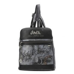 Granatowy Stylowy Damski Plecak Anekke. Niebieskie plecaki Anekke, bez wzorów, z materiału. Za 399.00 zł.