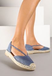 Ciemnoniebieskie Espadryle z Plecioną Podeszwą i Wycięciem po Bokach Anniran. Niebieskie espadryle damskie Born2be, bez wzorów, z satyny, bez obcasa. Za 64.99 zł.