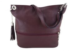 Shopperka skórzana BARBERINI'S bordowa 163-5. Czerwone shopper bag Barberinis, ze skóry, bez dodatków. Za 249.99 zł.
