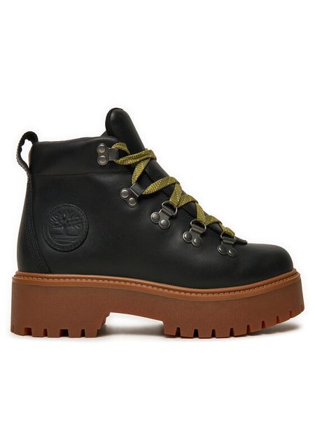 Timberland Trapery Stone Street Mid TB0A27VJW021 Czarny. Czarne trapery damskie Timberland, ze skóry, bez zapięcia. Za 609.99 zł.