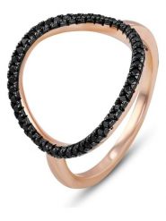 DI GIORGIO Pozłacany pierścionek z cyrkoniami rozmiar: 58. Czarne pierścionki damskie DI GIORGIO, z cyrkonią, pozłacane. Za 187.07 zł.