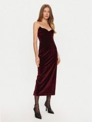 BARDOT Sukienka koktajlowa Camelia 59535DB Bordowy Slim Fit. Czerwone sukienki damskie Bardot, bez wzorów, z bawełny, wizytowe, bez ramiączek. Za 299.99 zł.