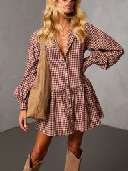 Milan Kiss Sukienka w kolorze bordowo-beżowym rozmiar: L. Brązowe sukienki damskie Milan Kiss, bez wzorów, bez ramiączek. Za 173.99 zł.