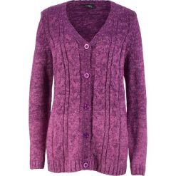 Sweter rozpinany, cieniowany kolor bonprix fiołkowy lila - różowy. Kardigany damskie bonprix. Za 59.99 zł.