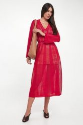 Sukienka ażurowa midi TWINSET. Sukienki damskie Twinset Milano, w ażurowe wzory, bez ramiączek. Za 1,249.00 zł.