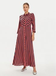 YAS Sukienka koszulowa Savanna 26022663 Czerwony Loose Fit. Czerwone sukienki damskie YAS, bez wzorów, z wiskozy, bez ramiączek. Za 179.99 zł.