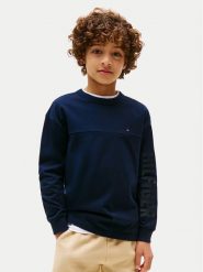 Tommy Hilfiger Bluzka Graphic KB0KB09845 Granatowy Regular Fit. Niebieskie t-shirty i koszulki chłopięce Tommy Hilfiger, bez wzorów, z bawełny, bez kołnierzyka, bez ramiączek. Za 149.99 zł.