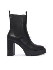 PINKO Botki Clara 02 SD0579P001 Czarny. Czarne botki damskie Pinko, ze skóry, bez obcasa, na słupku, bez zapięcia. Za 1,399.00 zł.