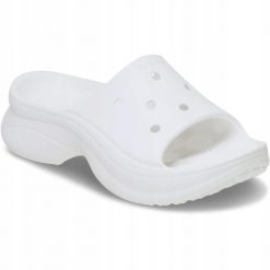 Klapki Dla Dorosłych Crocs Bae Slide. Żółte klapki damskie Crocs, bez wzorów, z materiału, bez obcasa, bez zapięcia. Za 191.99 zł.