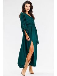 Awama Sukienka w kolorze ciemnozielonym rozmiar: M. Zielone sukienki damskie Awama, bez wzorów, bez ramiączek. Za 198.56 zł.