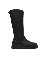 Rieker Kozaki CEO-Z8990-00 Czarny. Czarne kozaki damskie Rieker, bez obcasa, na koturnie, bez zapięcia. Za 429.99 zł.