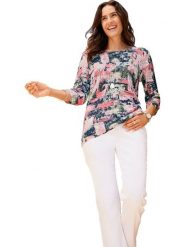 WITT WEIDEN Koszulka w kolorze granatowo-jasnoróżowym rozmiar: 36. Niebieskie bluzki damskie WITT WEIDEN, bez wzorów, z bawełny, bez kołnierzyka, bez ramiączek. Za 86.99 zł.