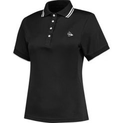 Koszulka do squasha damska Dunlop Club Polo z kołnierzykiem. Czarne koszulki damskie Dunlop, bez wzorów, bez kołnierzyka, bez ramiączek. Za 139.99 zł.