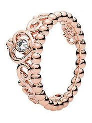 Pandora Pozłacany pierścionek z cyrkoniami rozmiar: 54. Różowe pierścionki damskie Pandora, z cyrkonią, pozłacane. Za 295.99 zł.