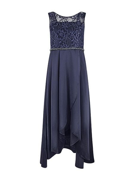 Happy girls by Eisend Sukienka w kolorze granatowym rozmiar: L. Niebieskie sukienki damskie Happy Girls by Eisend, bez wzorów, z koronki, bez ramiączek. Za 170.47 zł.