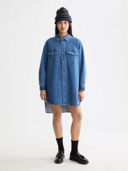 Scotch & Soda Sukienka dżinsowa w kolorze niebieskim rozmiar: 42. Niebieskie sukienki damskie Scotch & Soda, bez wzorów, bez ramiączek. Za 298.95 zł.