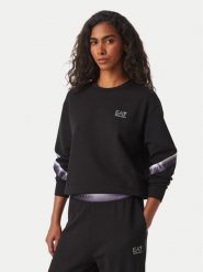 EA7 Emporio Armani Bluza 7W001513 AF12501 UC001 Czarny Regular Fit. Czarne bluzy damskie EA7 Emporio Armani, l, bez wzorów, z syntetyku, bez kaptura. Za 549.99 zł.