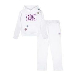 Bluza z bawełna z kaptur na czas wolny na co dzień. Białe bluzy damskie LEONE 1947 APPAREL, bez wzorów, z bawełny, bez kaptura. W wyprzedaży za 124.24 zł.