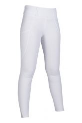 Damskie legginsy jeździeckie z pełną przyczepnością HKM Lisa. Białe legginsy damskie HKM, bez wzorów, z materiału. Za 351.50 zł.