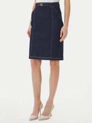 Luisa Spagnoli Spódnica jeansowa Tennista 542818 Granatowy Slim Fit. Niebieskie spódnice damskie Luisa Spagnoli, bez wzorów, z bawełny. Za 1,019.99 zł.