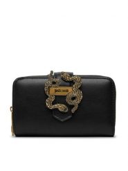 Just Cavalli Portfel 80RA5PA4 ZSA89 Czarny. Czarne portfele damskie Just Cavalli, bez wzorów, ze skóry. Za 374.99 zł.