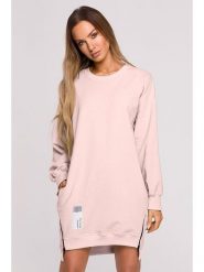 Made of emotion Sukienka dresowa w kolorze jasnoróżowym rozmiar: XXL. Różowe sukienki damskie Made Of Emotion, z aplikacjami, z dresówki, bez ramiączek. Za 240.99 zł.