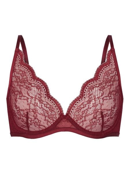 Hunkemöller Biustonosz z fiszbiną 206365 Czerwony. Czerwone biustonosze Hunkemöller, bez wzorów, z syntetyku. Za 99.99 zł.