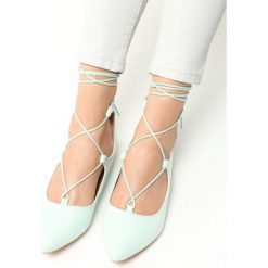 Miętowe Balerinki Gabriel. Zielone balerinki damskie Born2be, ze skóry. Za 39.99 zł.