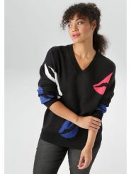 Aniston Sweter w kolorze czarnym rozmiar: 48. Czarne swetry klasyczne damskie Aniston, bez kołnierzyka. Za 82.64 zł.