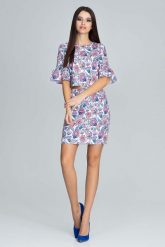 Wzorzysty Elegancki Komplet Bluzka ze Spódnicą - Wzór 83. Czerwone bluzki damskie Figl, l, bez wzorów, z materiału, eleganckie, bez kołnierzyka, bez ramiączek. Za 279.00 zł.