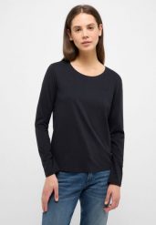 MUSTANG ELLY DAMSKI T-SHIRT Z DŁUGIM RĘKAWEM LONGSLEEVE BLACK 1013931 4142. Czarne t-shirty damskie Mustang, xs, bez wzorów, bez kołnierzyka. Za 89.99 zł.