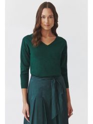 TATUUM Sweter "Flare" w kolorze ciemnozielonym rozmiar: XS. Zielone swetry klasyczne damskie TATUUM, xs, bez kołnierzyka. Za 100.75 zł.