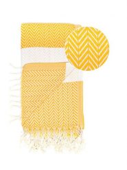 Hammam Chusta hammam w kolorze żółto-białym - 180 x 100 cm rozmiar: onesize. Białe chusty damskie Hammam, bez wzorów, z bawełny. Za 69.99 zł.