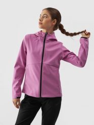 4F Kurtka softshell wiatroodporna membrana 5000 damska - różowa XL. Czerwone kurtki damskie 4F, na zimę, m, bez wzorów, z dzianiny, z kapturem. W wyprzedaży za 139.99 zł.