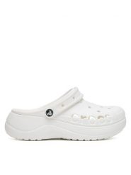 Crocs Klapki BAYA PLATFORM CLOG 208186-100 Biały. Białe klapki damskie Crocs, bez wzorów, z materiału, bez obcasa, bez zapięcia. Za 249.99 zł.
