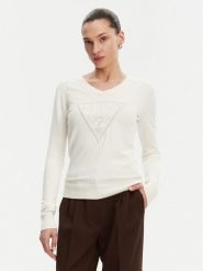Guess Sweter W5GR19 Z2NQ2 Écru Regular Fit. Swetry klasyczne damskie Guess, xs, z wiskozy, bez kołnierzyka. Za 189.99 zł.