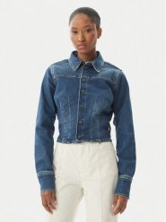 Guess Jeans Kurtka jeansowa W6RN84 D7251 Niebieski Classic Fit. Niebieskie kurtki damskie Guess Jeans, xs, z aplikacjami, z bawełny, bez kaptura. Za 347.99 zł.