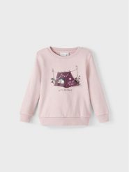 NAME IT Bluza 13207313 Różowy Regular Fit. Czerwone bluzy dziewczęce Name it, bez wzorów, z bawełny, bez ramiączek, bez kaptura. Za 129.99 zł.