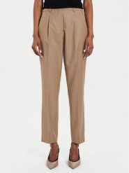 Weekend Max Mara Spodnie materiałowe Caldaia 2425136132 Beżowy Regular Fit. Brązowe spodnie materiałowe damskie Weekend Max Mara, bez wzorów, z materiału. Za 479.99 zł.