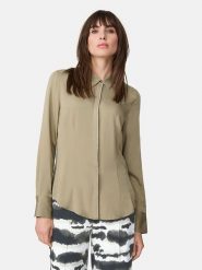 TAIFUN Bluzka w kolorze khaki rozmiar: 42. Brązowe bluzki damskie Taifun, s, bez wzorów, z wiskozy, klasyczne, bez kołnierzyka, bez ramiączek. Za 95.92 zł.