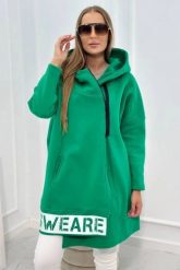 Bluza ocieplana z suwakiem zielona. Zielone bluzy damskie KESI, l, bez wzorów, z bawełny, bez kaptura. Za 278.10 zł.