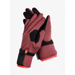 Rękawice skiturowe damskie Ortovox Fleece Grip Cover Glove. Czerwone rękawiczki damskie ORTOVOX, bez wzorów. Za 214.99 zł.