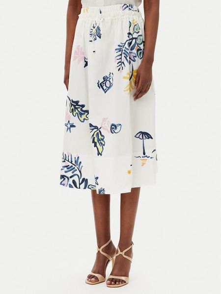 Marella Spódnica trapezowa Zambia 2513101072200 Biały Regular Fit. Białe spódnice damskie Marella, bez wzorów, z bawełny. Za 509.99 zł.